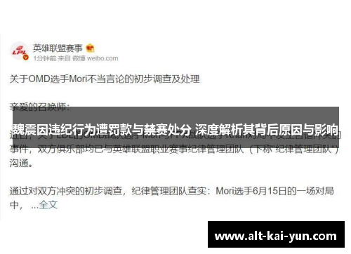 魏震因违纪行为遭罚款与禁赛处分 深度解析其背后原因与影响 魏震因违纪行为遭罚款与禁赛处分 深度解析其背后原因与影响